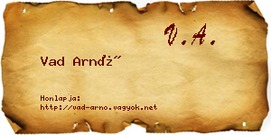 Vad Arnó névjegykártya